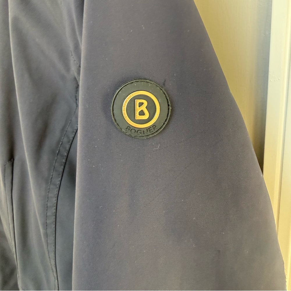 Bogner Navy Blue Hooded Parka EU 36 US 6 Gold Hardware Knee-Length - Picture 8 of 10